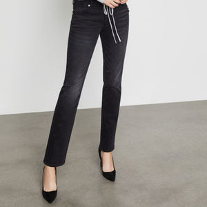 BCBG Max Azria Womens Black Denim Distressed Jeans